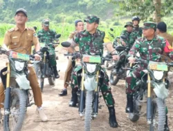 Kendarai Motor Trail, Brigjen TNI Gusti Wardana dan Dandim Tinjau Pembukaan Jalan.